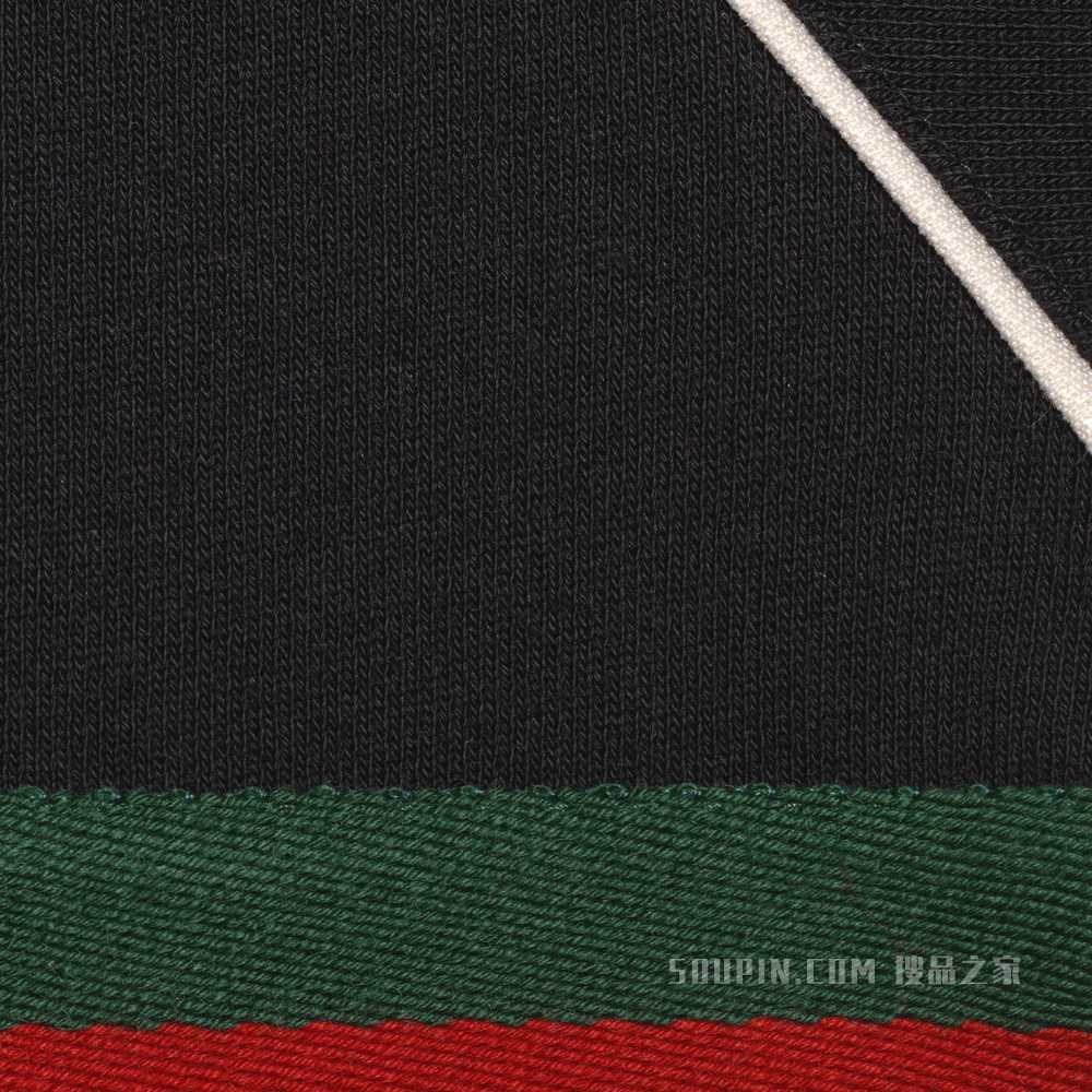 织带针织棉卫衣 黑色