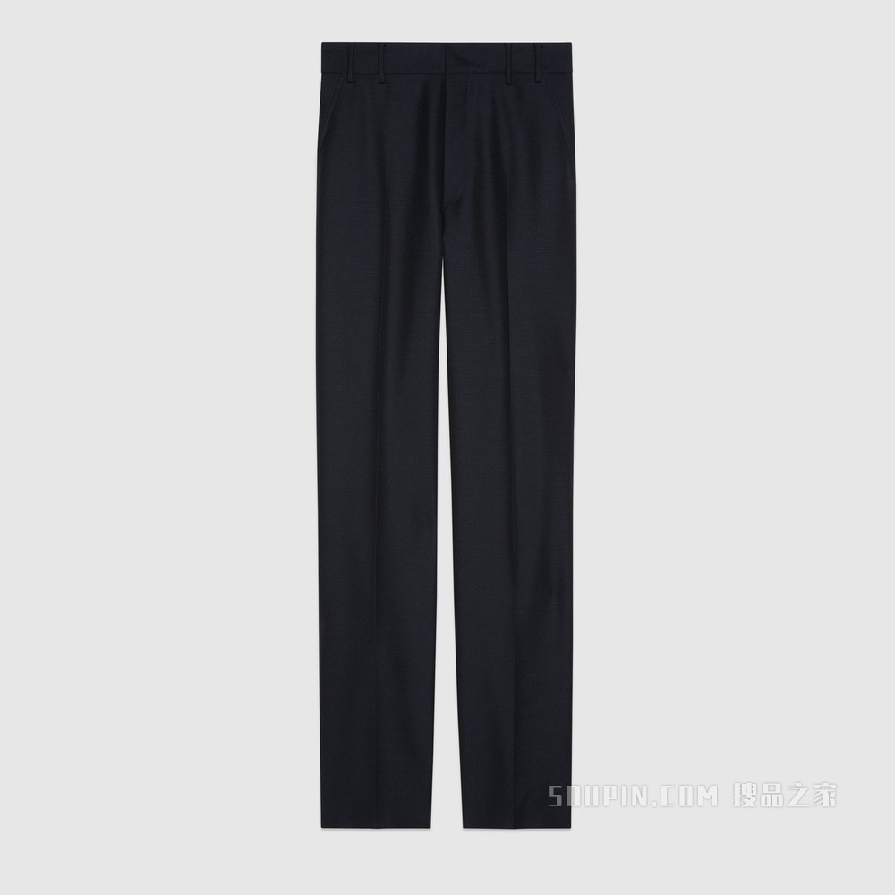 2015 Re-Edition马海毛羊毛混纺长裤 海军蓝