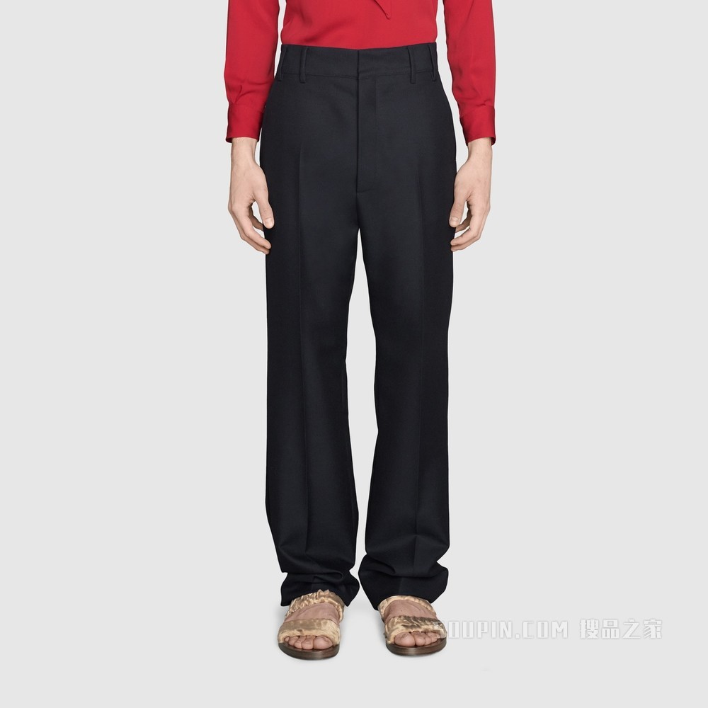 2015 Re-Edition马海毛羊毛混纺长裤 海军蓝