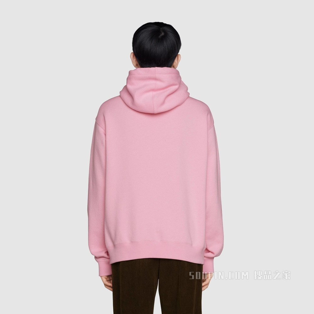 男士心苹果图案卫衣 粉色