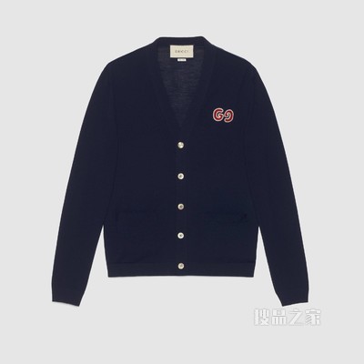 GG羊毛开衫 海军蓝羊毛