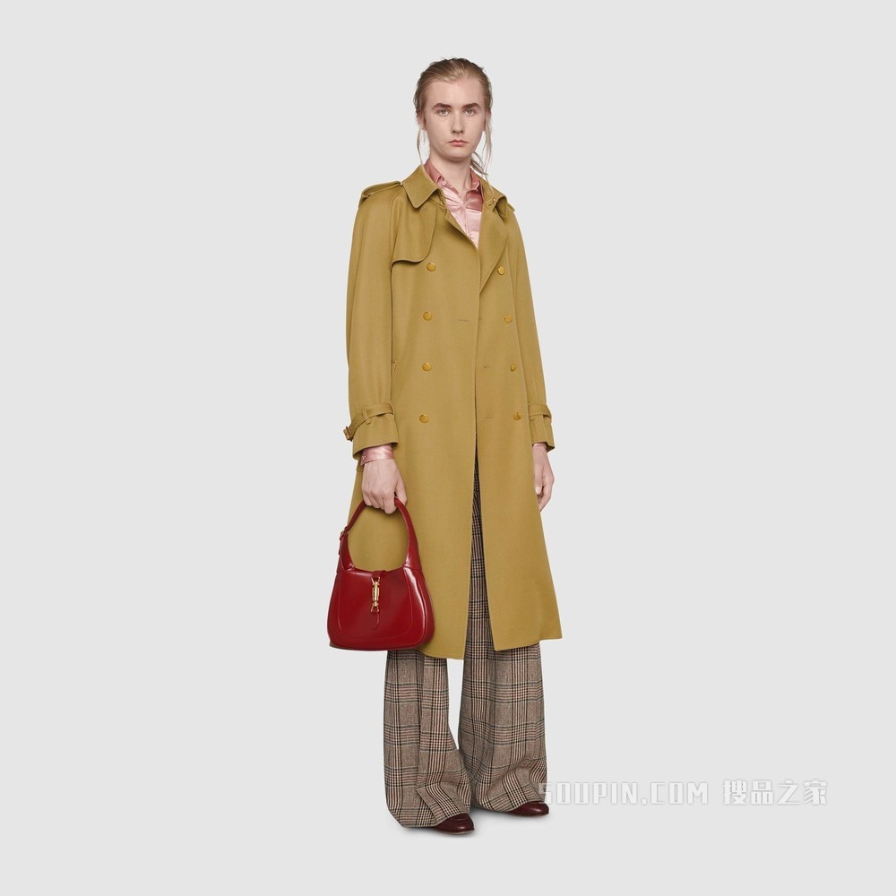 饰Gucci Boutique标签羊毛风衣 驼色
