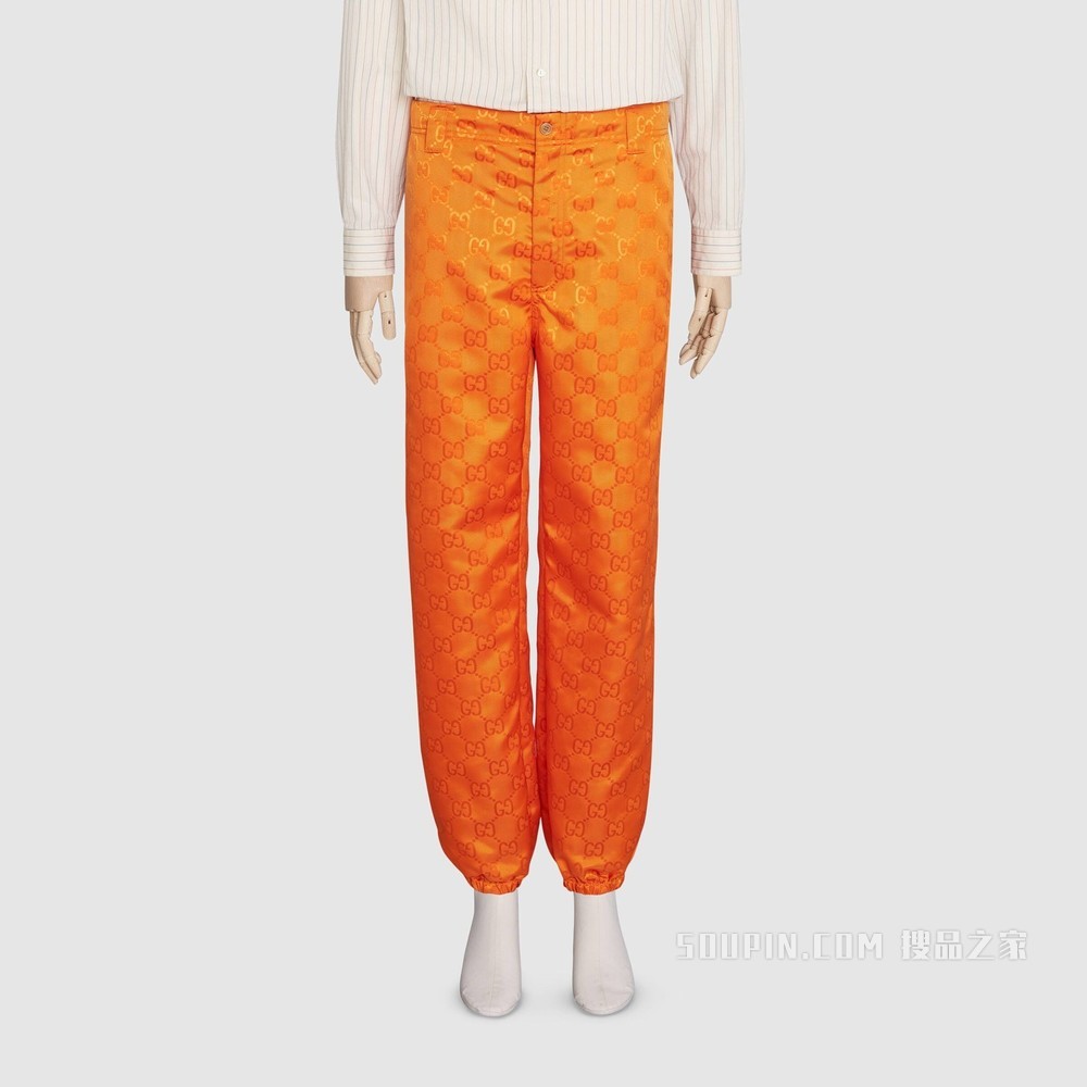 Gucci Off The Grid系列护腿款长裤 橘色GG ECONYL®