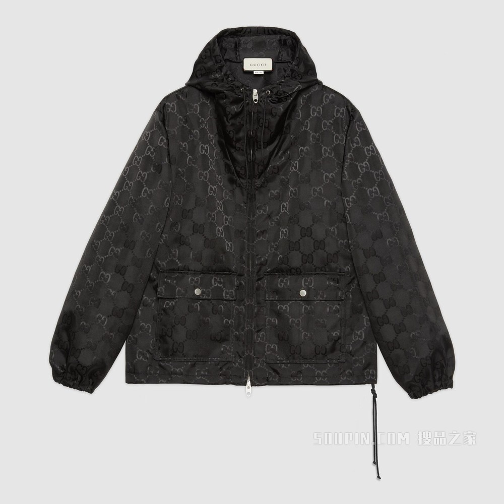 Gucci Off The Grid系列兜帽夹克 黑色GG ECONYL®