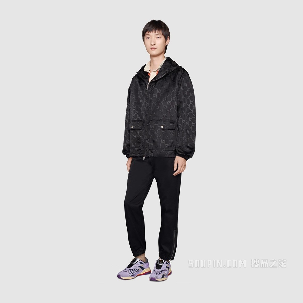 Gucci Off The Grid系列兜帽夹克 黑色GG ECONYL®