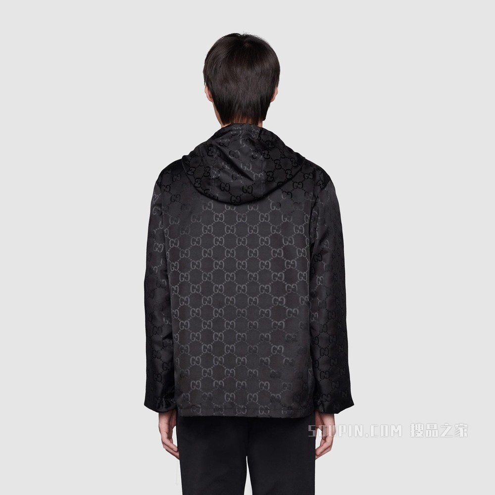 Gucci Off The Grid系列兜帽夹克 黑色GG ECONYL®