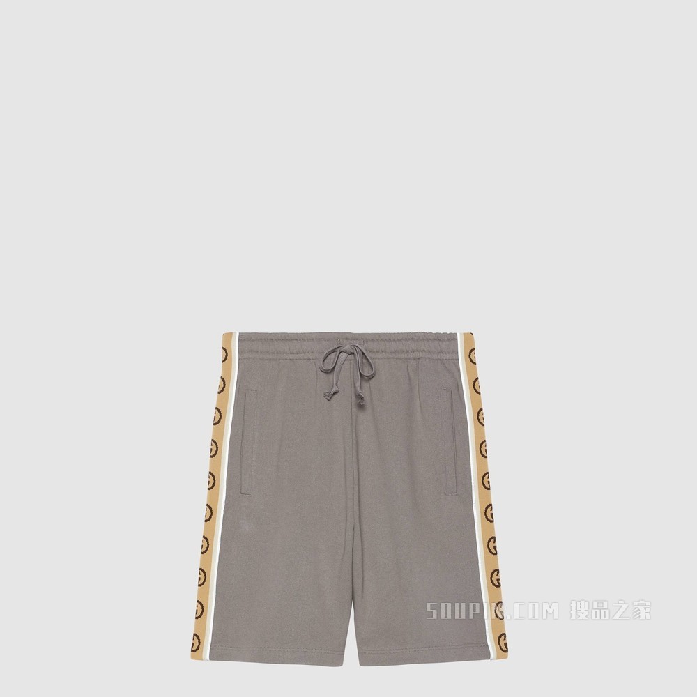 针织棉短裤 灰色