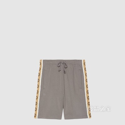 针织棉短裤 灰色