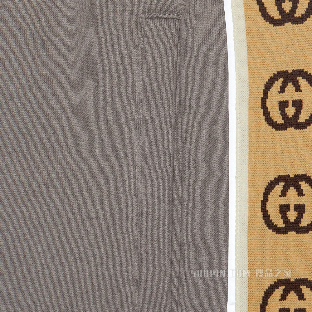 针织棉短裤 灰色