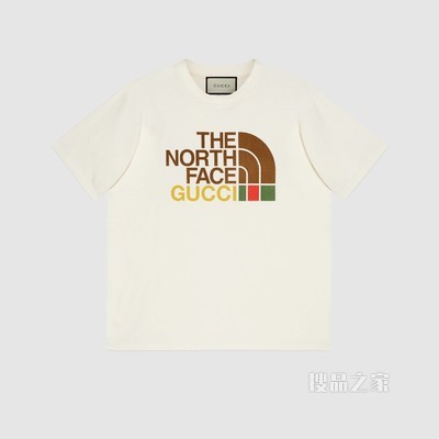 The North Face x Gucci联名系列男士超大造型T恤 象牙白