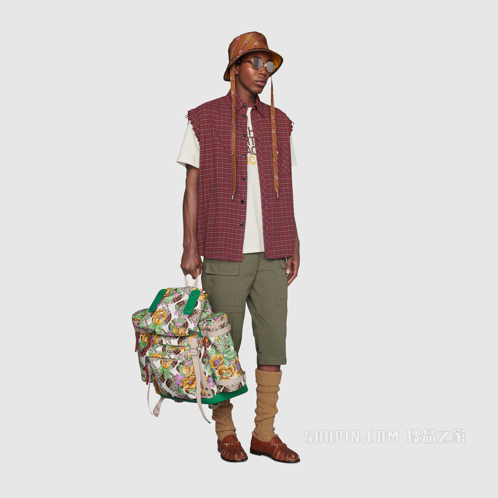 The North Face x Gucci联名系列男士超大造型T恤 象牙白