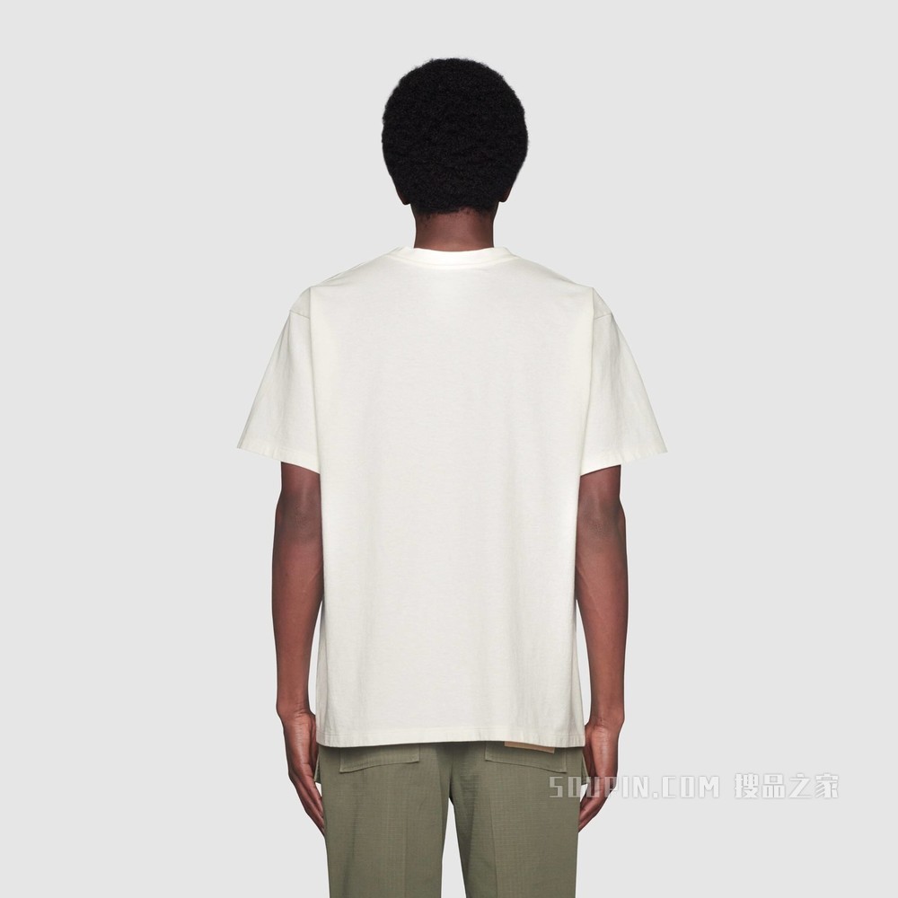 The North Face x Gucci联名系列男士超大造型T恤 象牙白