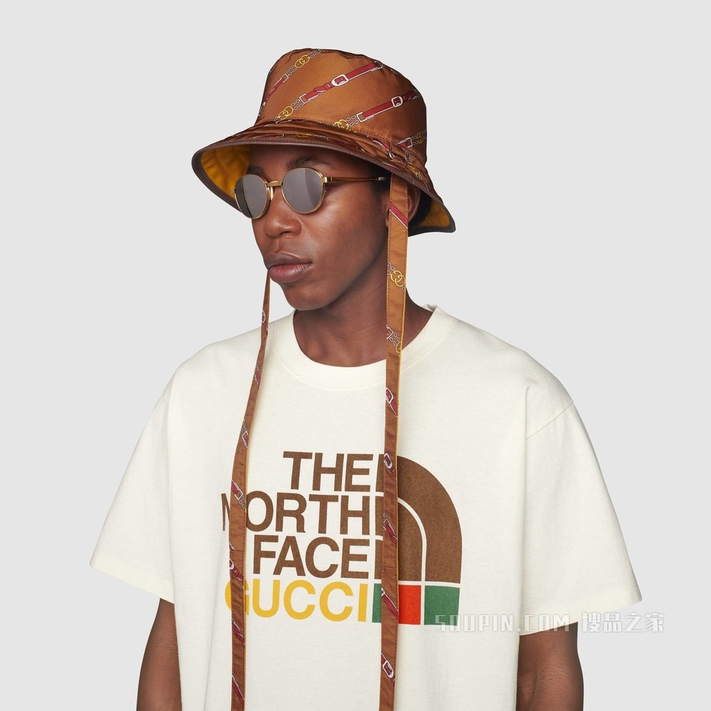 The North Face x Gucci联名系列男士超大造型T恤 象牙白