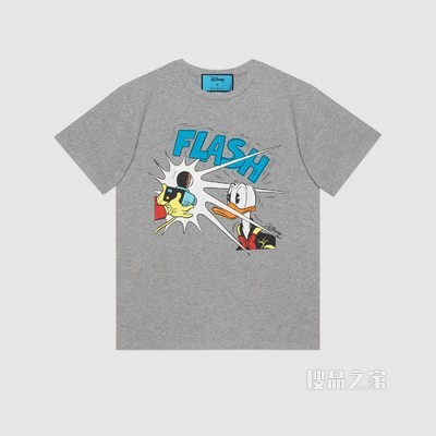 Disney x Gucci唐老鸭印花T恤 灰色