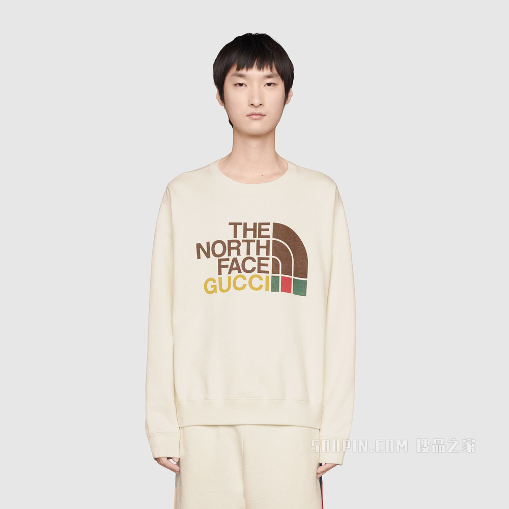 The North Face x Gucci联名系列男士棉质卫衣 象牙白