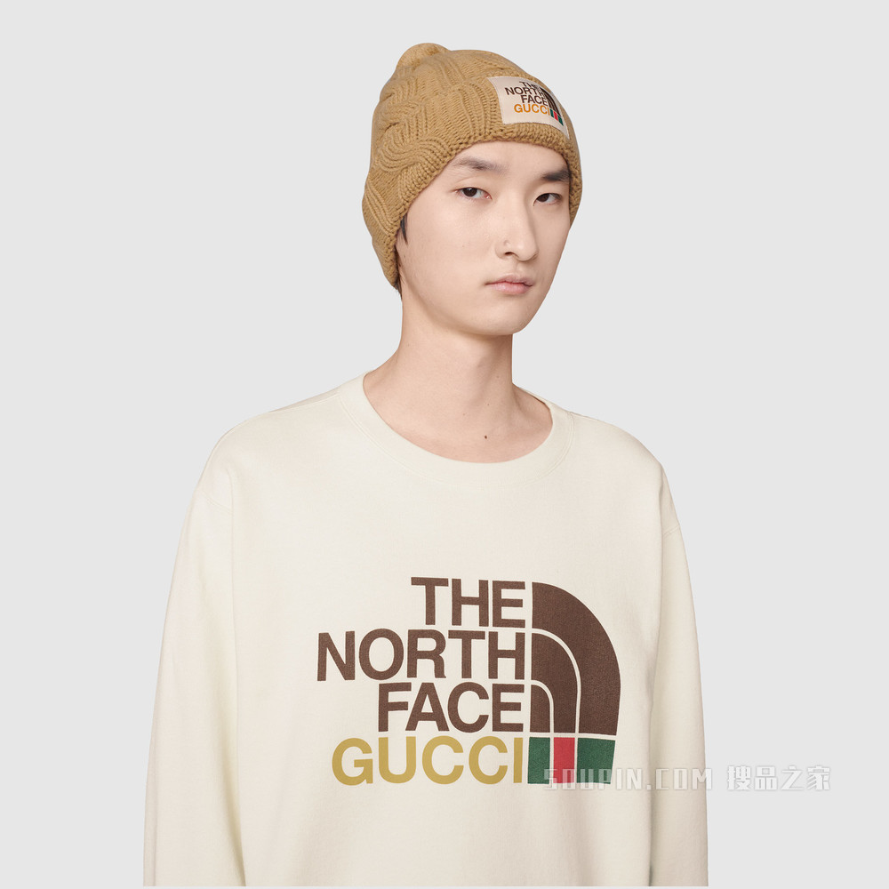 The North Face x Gucci联名系列男士棉质卫衣 象牙白