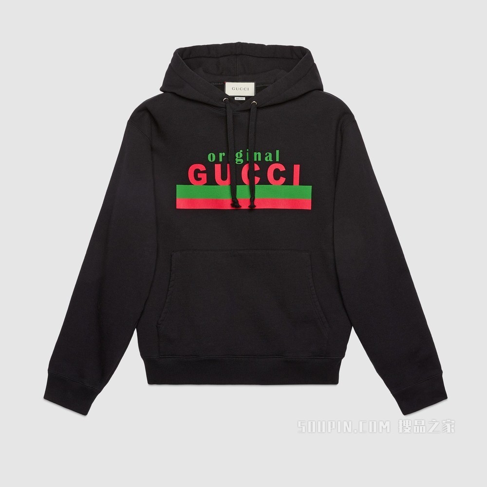 “Original Gucci”印花卫衣 黑色针织棉布