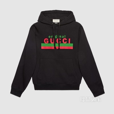 “Original Gucci”印花卫衣 黑色针织棉布
