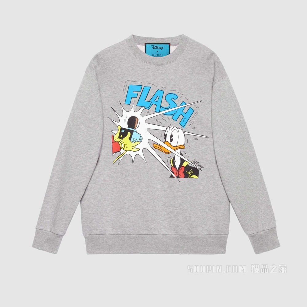 Disney x Gucci唐老鸭印花卫衣 灰色