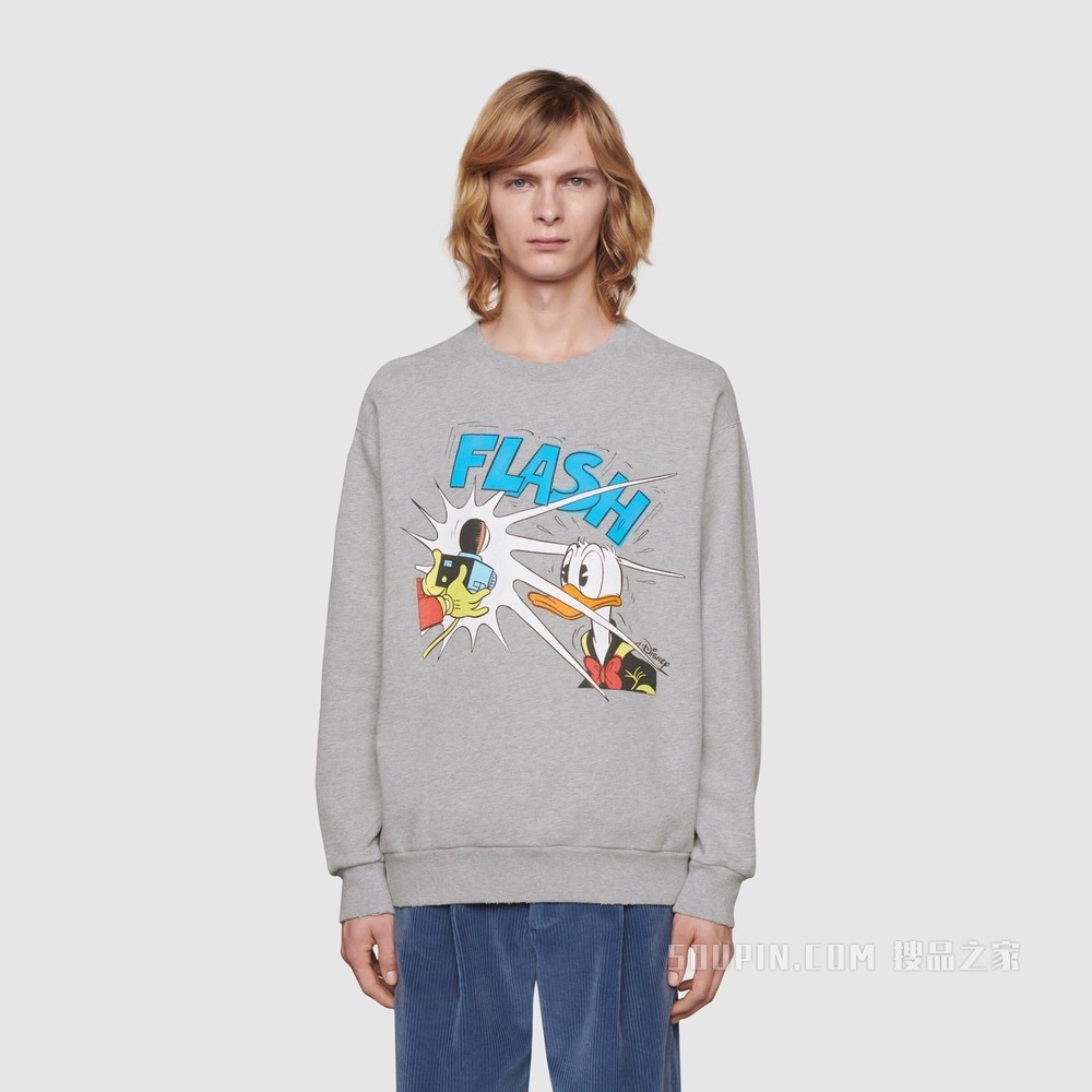 Disney x Gucci唐老鸭印花卫衣 灰色