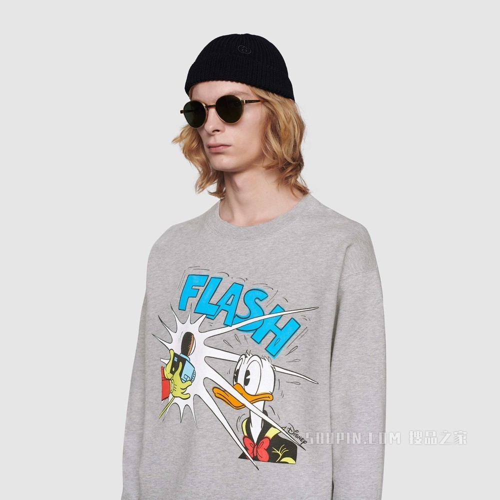Disney x Gucci唐老鸭印花卫衣 灰色