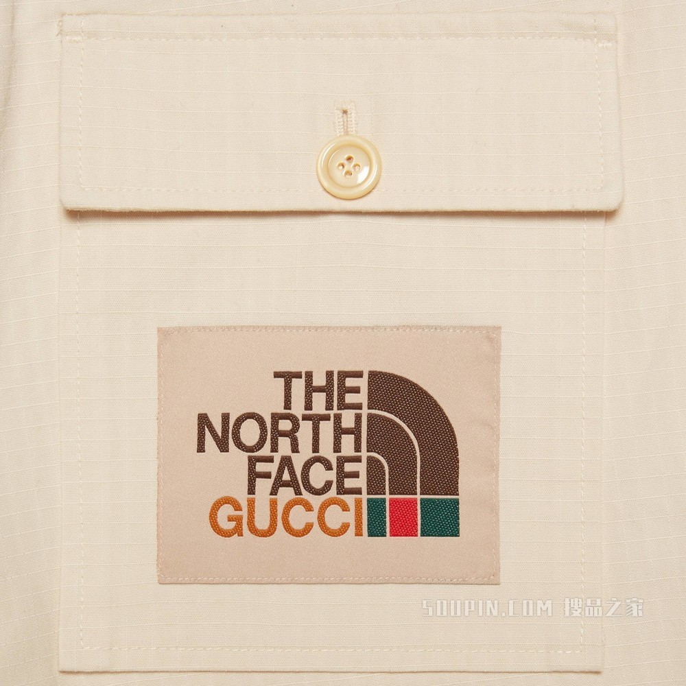 The North Face x Gucci联名系列尼龙短裤 米色