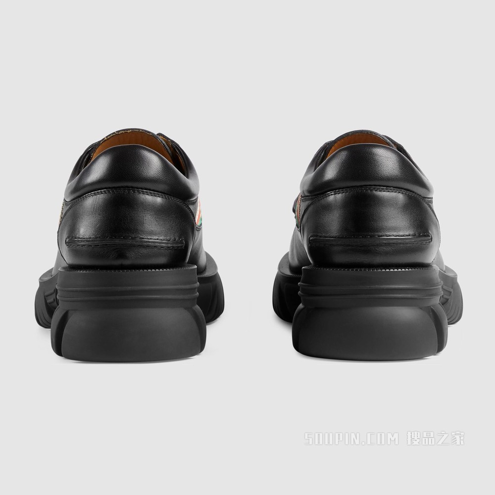 男士互扣式双G乐福鞋 黑色皮革