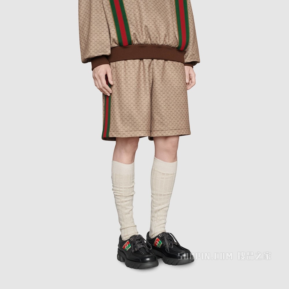 男士互扣式双G乐福鞋 黑色皮革