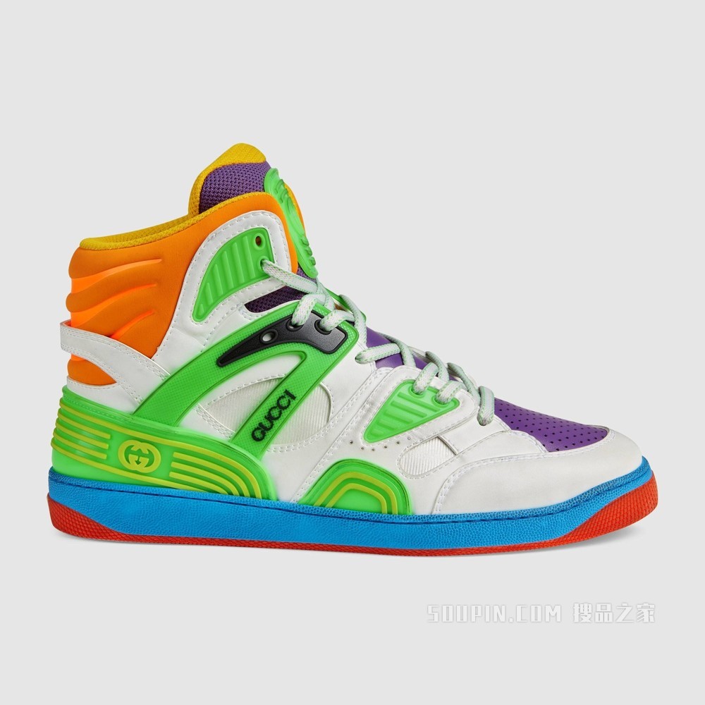 Gucci Basket男士高帮球鞋 彩色可持续材料Demetra