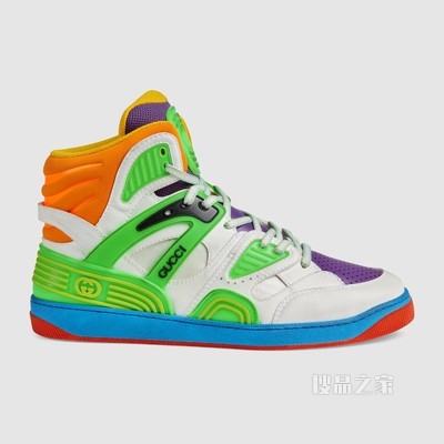 Gucci Basket男士高帮球鞋 彩色可持续材料Demetra