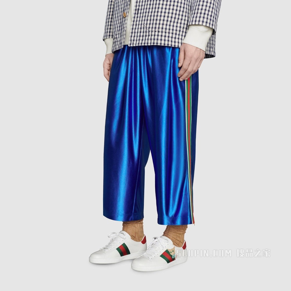 Ace系列男士猫咪刺绣运动鞋 白色皮革