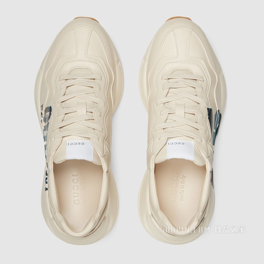 Rhyton系列男士“25”印花运动鞋 象牙白可持续材料Demetra