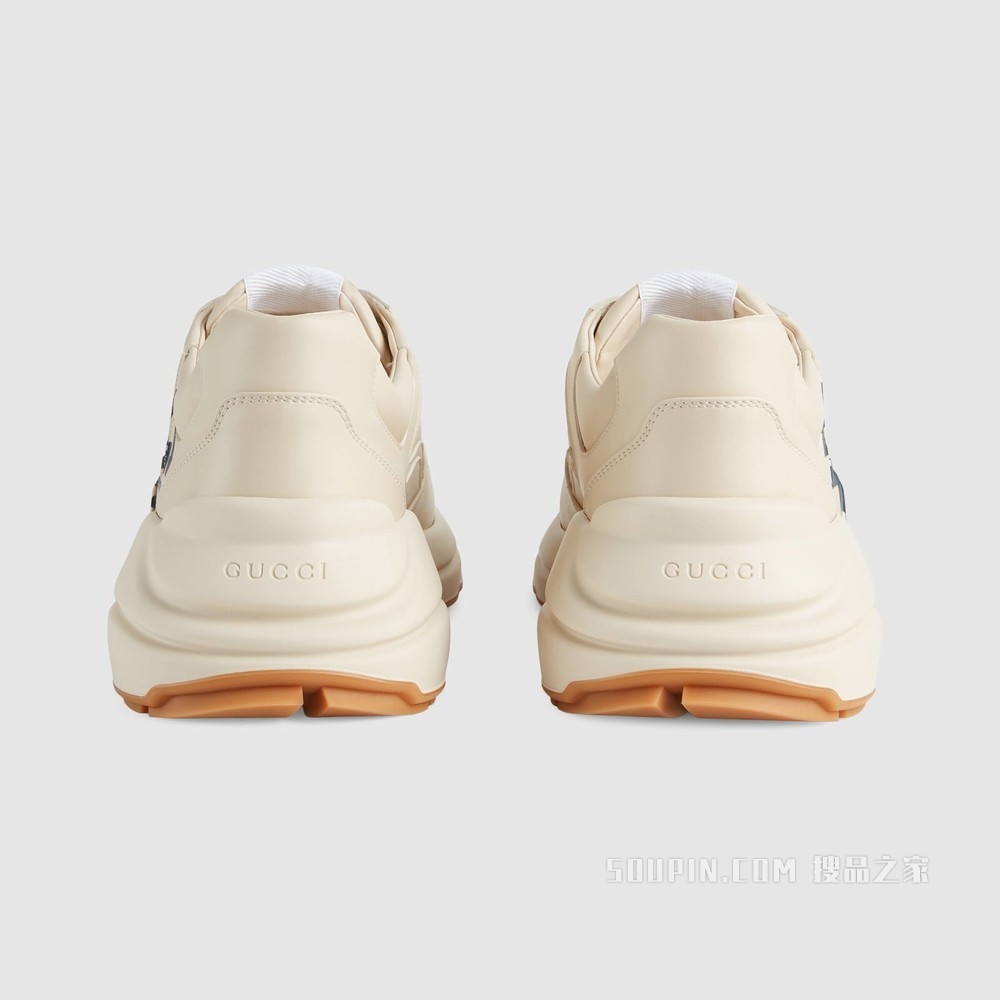 Rhyton系列男士“25”印花运动鞋 象牙白可持续材料Demetra