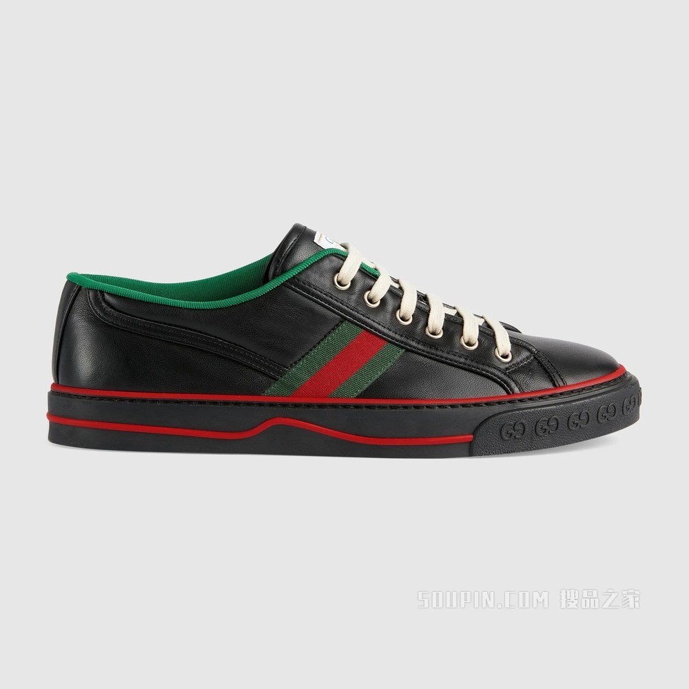 Gucci Tennis 1977系列男士运动鞋 黑色皮革