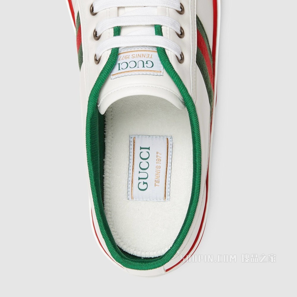 Gucci Tennis 1977系列男士运动鞋 白色皮革