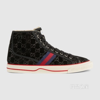 Gucci Tennis 1977系列男士运动鞋 黑色绒面材质