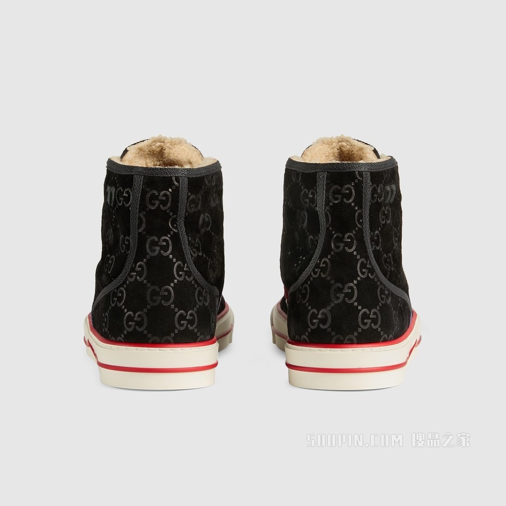 Gucci Tennis 1977系列男士运动鞋 黑色绒面材质