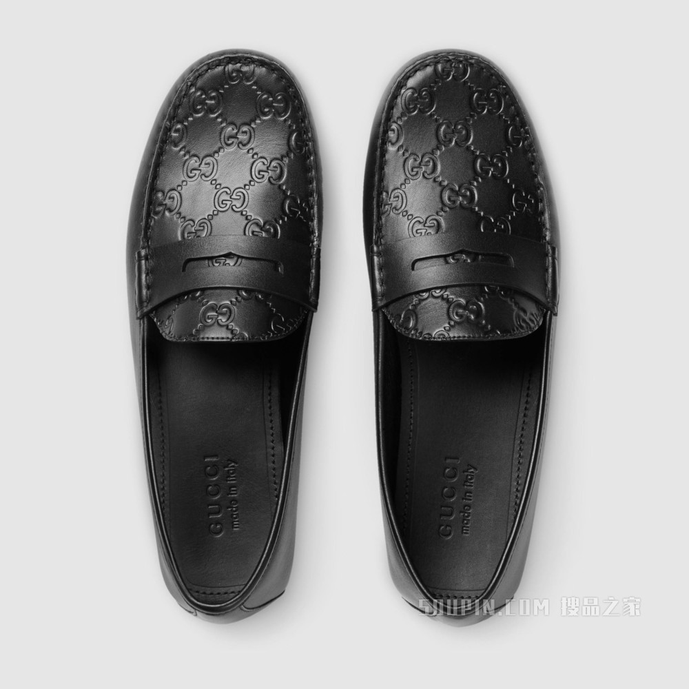 Gucci Signature皮革驾车鞋 黑色Gucci Signature