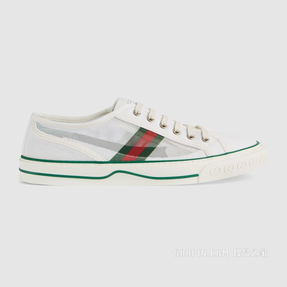 Gucci Tennis 1977系列男士运动鞋 白色网眼布
