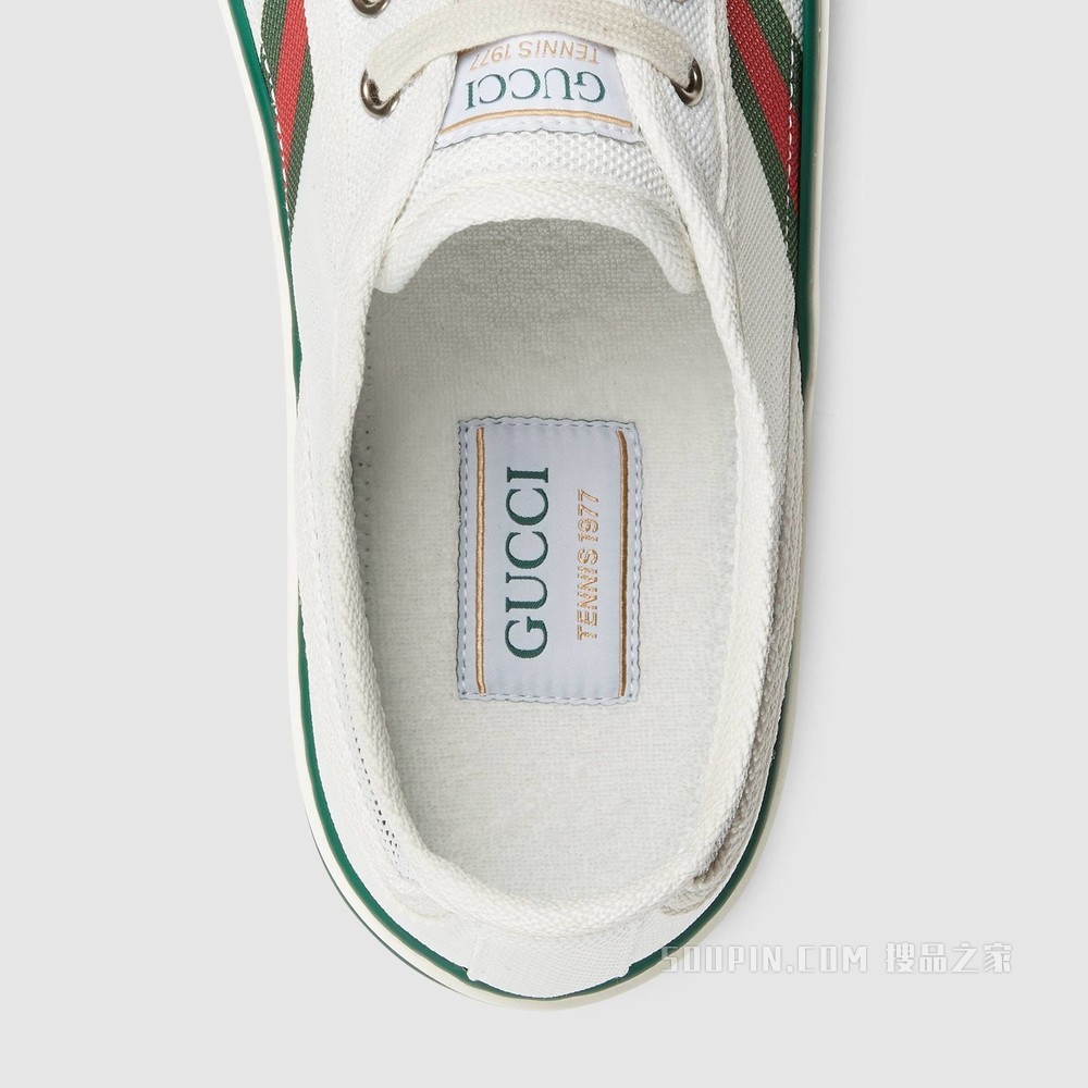 Gucci Tennis 1977系列男士运动鞋 白色网眼布