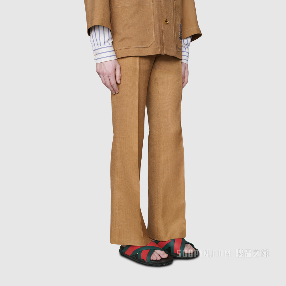 饰织带男士橡胶凉鞋 绿色/红色橡胶