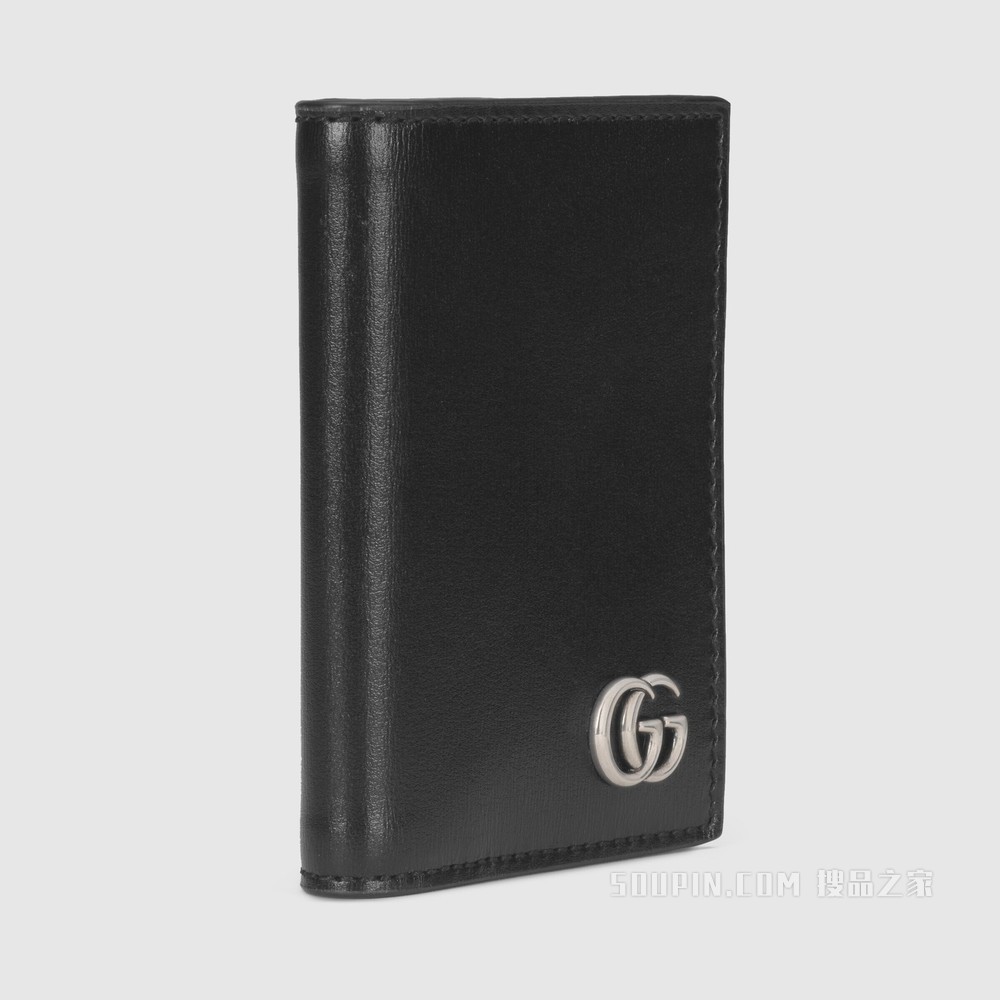 GG Marmont系列皮革卡片夹 黑色皮革