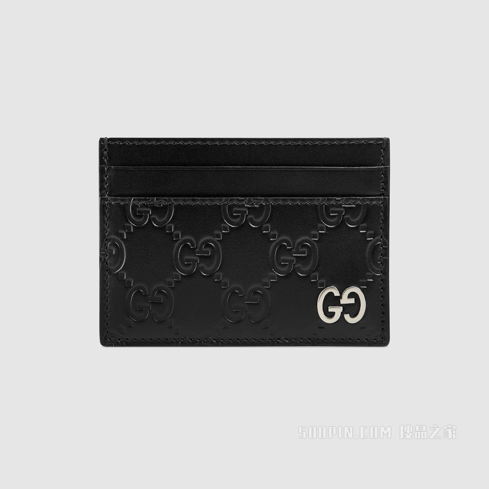 Gucci Signature皮革卡片夹 黑色Gucci Signature