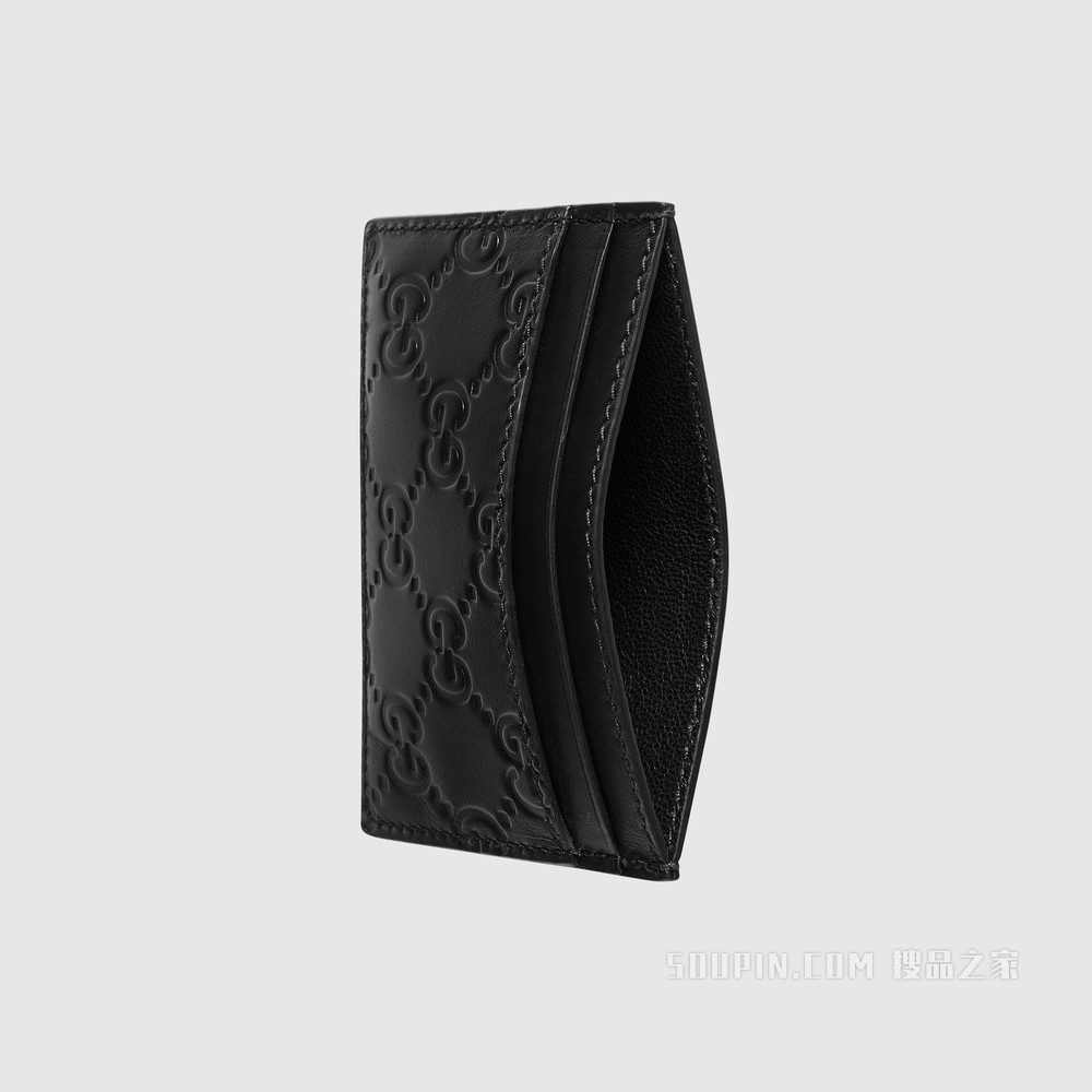 Gucci Signature皮革卡片夹 黑色Gucci Signature