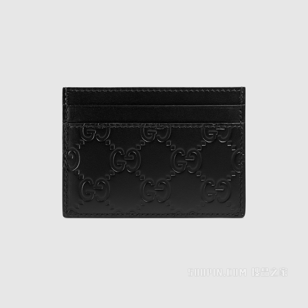 Gucci Signature皮革卡片夹 黑色Gucci Signature