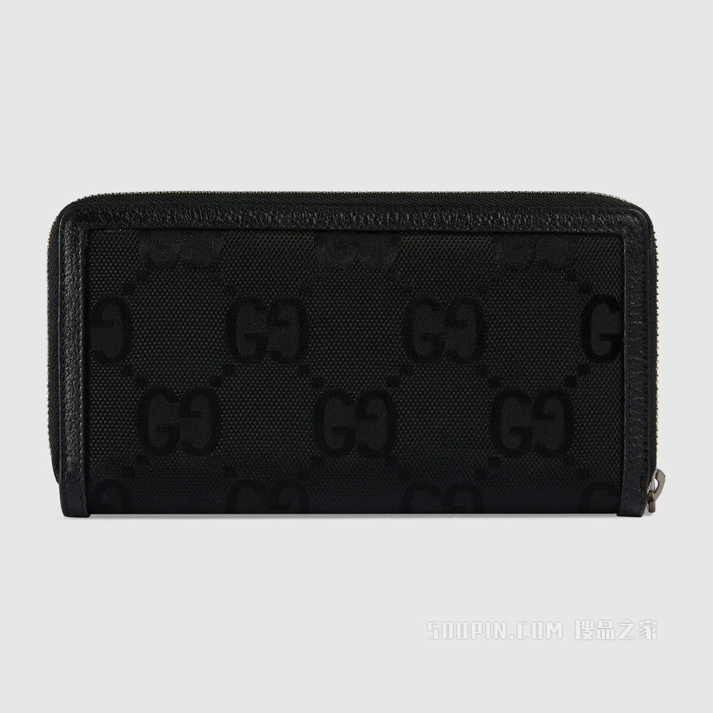 Gucci Off The Grid系列全拉链式钱包 黑色GG ECONYL®