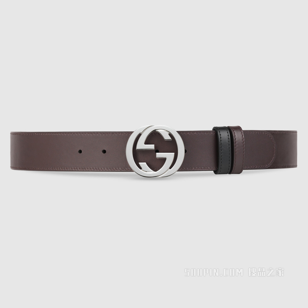 Gucci Signature皮革双面腰带 黑色Gucci Signature/棕色皮革