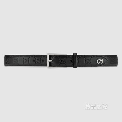 GG细节Gucci Signature腰带 黑色Gucci signature皮革