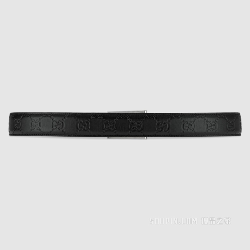 GG细节Gucci Signature腰带 黑色Gucci signature皮革