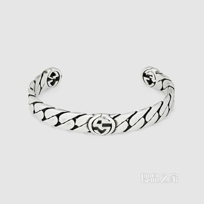 互扣式双G宽版手镯 925纯银